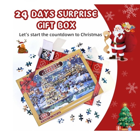 Advent Calendar Puzzle 2024 Christmas Jigsaw Puzzle Adult Kids 1008 Pieces 24 - Picture 3 of 6